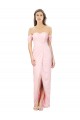 A-Line Strapless Soft Chiffon Pink High Low Bridesmaid Dress Barrie