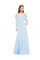A-Line Halter Neck Soft Chiffon Long Light Sky Blue Formal Dress / Bridesmaid Dress Barrie