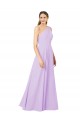 Sheath One Shoulder Soft Chiffon Long Lilac Formal Evening Gown / Bridesmaid Dress Barrie