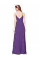 Sheath High Neck Soft Chiffon Long Plum Purple Bridesmaid Dress Barrie