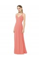 Sheath V-Neck Soft Chiffon Long Desert Rose Bridesmaid Dress Barrie