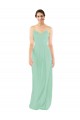 Sheath V-Neck Soft Chiffon Long Mint Green Bridesmaid Dress Barrie