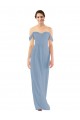 Sheath Sweetheart Soft Chiffon Long Dusty Blue Bridesmaid Dress Barrie