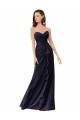 Sheath Sweetheart Soft Chiffon Long Dark Navy Bridesmaid Dress Barrie