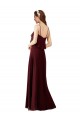 A-Line Spaghetti Straps Chiffon Long Burgundy Gold Bridesmaid Gowns Barrie