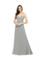 A-Line Sweetheart Chiffon Long Silver Bridesmaid Dress Barrie