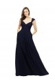 A-Line Sweetheart Chiffon Long Dark Navy Bridesmaid Gowns Barrie