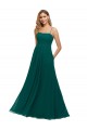 A-Line Square Neck Soft Chiffon Long Hunter Bridesmaid Dress Barrie