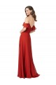 A-Line Strapless Soft Chiffon Long Red Bridesmaid Dress Barrie