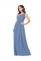 Sheath One Shoulder Soft Chiffon Long Windsor Blue Bridesmaid Dress Barrie