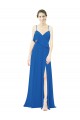A-Line Spaghetti Straps Soft Chiffon Long Royalty Bridesmaid Dress Barrie