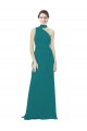 A-Line One Shoulder Soft Chiffon Long Hunter Bridesmaid Dress Barrie