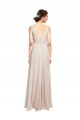 A-Line V-Neck Soft Chiffon Long Cream Pink Formal Dress / Bridesmaid Dress Barrie