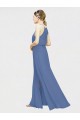 A-Line Halter Neck Chiffon Long Floor Length Dark Navy Formal Dress / Bridesmaid Dress Barrie