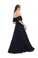 A-Line Off the Shoulder Soft Chiffon Long Dark Navy Prom Dress / Bridesmaid Dress Barrie