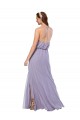 A-Line Halter Neck Chiffon Long Dark Navy Bridesmaid Dress / Evening Dress Barrie