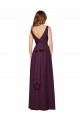 A-Line V-Neck Chiffon Long Grape Bridesmaid Dress / Evening Gowns Barrie