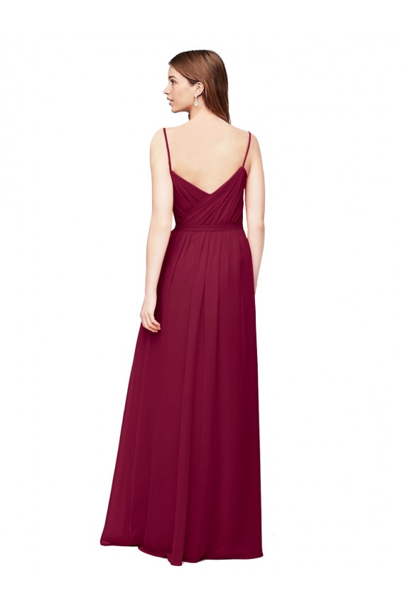 A-Line V-Neck Soft Chiffon Long Grape Bridesmaid Dress / Formal Dress Barrie