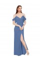 A-Line Sweetheart Soft Chiffon Long Windsor Blue Bridesmaid Dress Barrie
