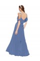 A-Line Sweetheart Soft Chiffon Long Windsor Blue Bridesmaid Dress Barrie
