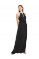 Sheath Halter Neck Soft Chiffon Long Black Bridesmaid Dress Barrie