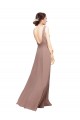 A-Line V-Neck Chiffon Long Floor Length Royal Blue Bridesmaid Dress Barrie