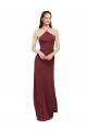 Sheath Halter Neck Soft Chiffon Long Burgundy Formal Dress / Bridesmaid Dress Barrie