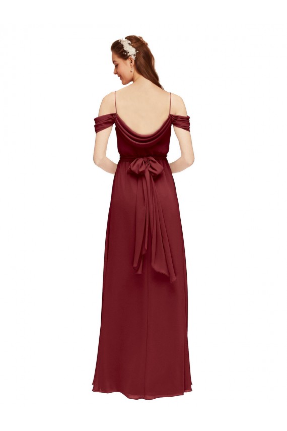 Sheath Sweetheart Soft Chiffon Long Burgundy Formal Dress / Bridesmaid Dress Barrie