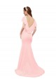 Mermaid V-Neck Soft Chiffon Long Pink Bridesmaid Dress Barrie