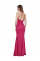 A-Line High Neck Soft Chiffon Long Ruby Bridesmaid Dress Barrie