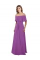 A-Line Spaghetti Straps Soft Chiffon Long Dahlia Bridesmaid Dress Barrie