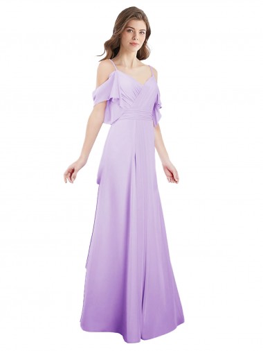 A-Line Sweetheart Soft Chiffon Long Lilac Formal Dress / Bridesmaid Dress Barrie