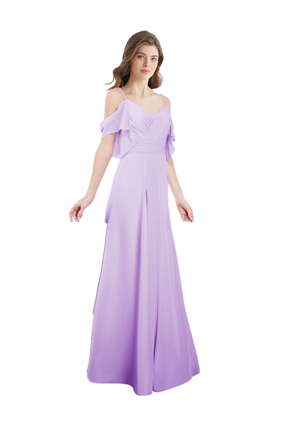 A-Line Sweetheart Soft Chiffon Long Lilac Formal Dress / Bridesmaid Dress Barrie