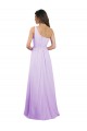 A-Line One Shoulder Chiffon Long Lilac Bridesmaid Dress / Evening Dress Barrie