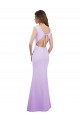 Column Round Neck Soft Chiffon Long Lilac Bridesmaid Dress Barrie