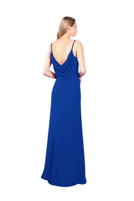 A-Line Sweetheart Soft Chiffon Long Royal Blue Evening Dress / Bridesmaid Dress Barrie