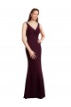 Mermaid V-Neck Soft Chiffon Long Burgundy Gold Bridesmaid Dress Barrie