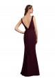 Mermaid V-Neck Soft Chiffon Long Burgundy Gold Bridesmaid Dress Barrie