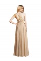 A-Line Sweetheart Soft Chiffon Long Champagne Bridesmaid Dress Barrie