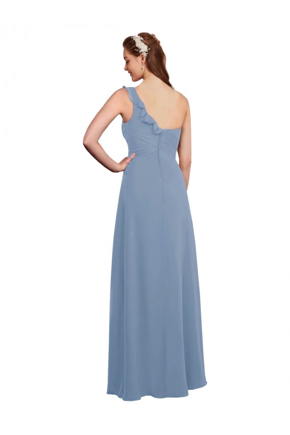 A-Line Sweetheart Chiffon Long Dusty Blue Formal Dress / Bridesmaid Dress Barrie