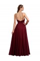 A-Line Halter Neck Chiffon Long Burgundy Bridesmaid Dress / Evening Dress Barrie