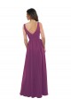 A-Line V-Neck Soft Chiffon Long Wild Berry Bridesmaid Dress Barrie
