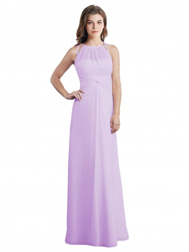 A-Line Sweetheart Soft Chiffon Long Lilac Bridesmaid Dress / Formal Dress Barrie