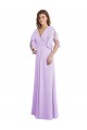 A-Line V-Neck Soft Chiffon Long Lilac Bridesmaid Dress Barrie