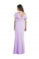 A-Line V-Neck Soft Chiffon Long Lilac Bridesmaid Dresses Barrie