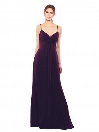 A-Line Sweetheart Soft Chiffon Long Grape Formal Dress / Bridesmaid Dress Barrie