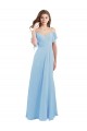 A-Line Sweetheart Soft Chiffon Long Light Sky Blue Bridesmaid Dress Barrie