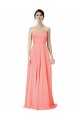 A-Line Strapless Soft Chiffon Long Peach Bridesmaid Dress Barrie