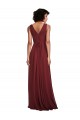 A-Line V-Neck Soft Chiffon Long Burgundy Bridesmaid Dress Barrie