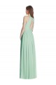 A-Line Halter Neck Soft Chiffon Long Mint Green Semi Formal Evening Dress / Bridesmaid Dress Barrie